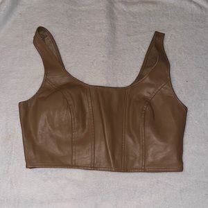 Leather crop top